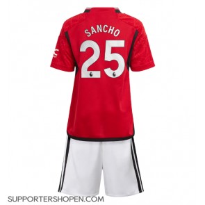 Manchester United Jadon Sancho #25 Hemmatröja Barn 2023-24 Kortärmad (+ korta byxor)